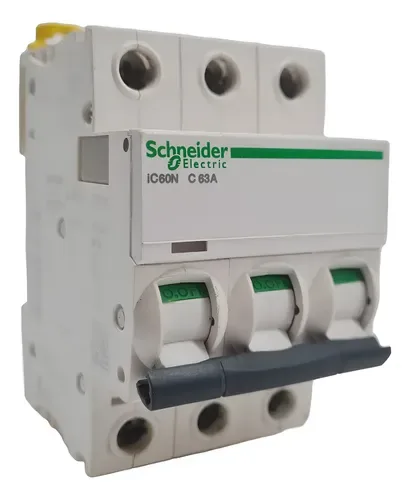 Disjuntor Tripolar 63a Schneider Ic60n C63a A9f74363 Usado