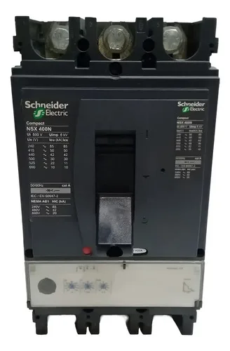 Disjuntor Tripolar Schneider Nsx400n 400a Bobina 24v Dc