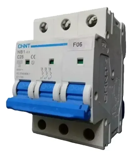 Disjuntor Tripolar 25a Chint Nb1-63 Curva C 400v
