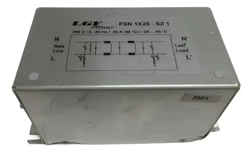 Filtro De Linha Energia Emi Filter Lgf Fsn 1x25-sz1 250v 25a
