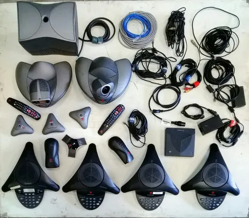Kit Videoconferência Polycom Microfone Câmera Telefone, Etc