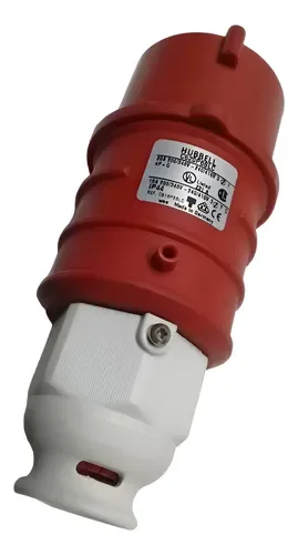Tomada Plug Macho Hubbell C520p6slc 20a 4 Pinos + Terra Vermelho