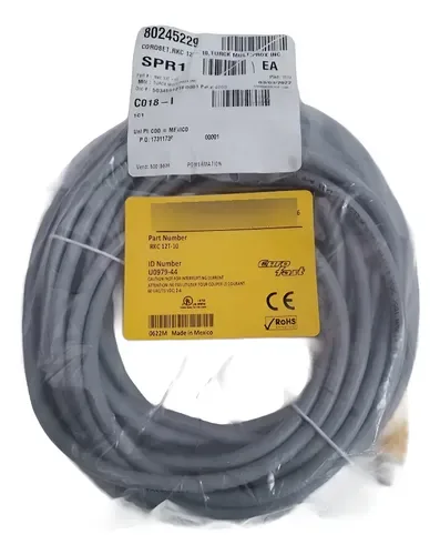 Cabo Conector Fêmea 10m Turck Rkc12t-10 M12 U0979-44 Novo