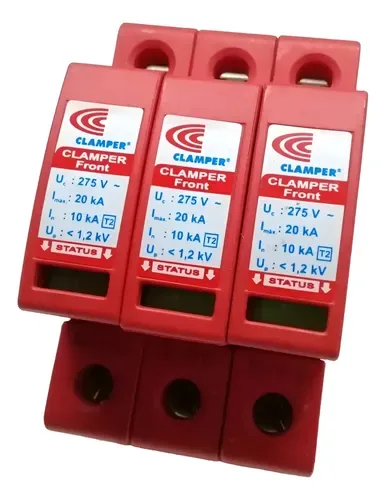 Kit 3 Clamper Front Dps Protetor Surtos E Raios 275v 20ka 
