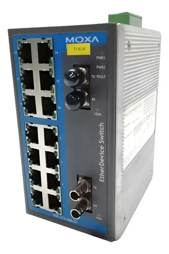 Switch Ethernet Moxa Eds-316-mm-st 14 Portas Não Gerenciado