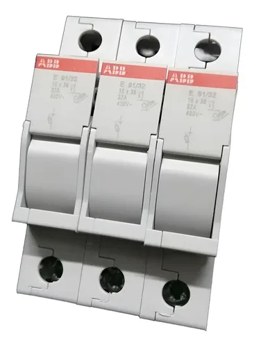 Porta Fusível 32a Abb E91/32 10×32 400v Kit 3 Peças 400v