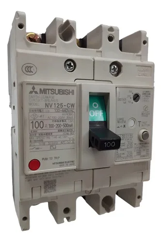 Disjuntor Tripolar 100a Caixa Moldada Mitsubishi Nv125-cw