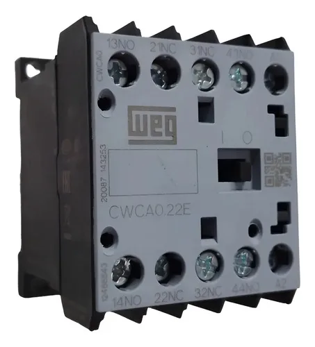 Weg Mini Contator Tetrapolar Cwca0.22e 10a Bobina 220v 220v