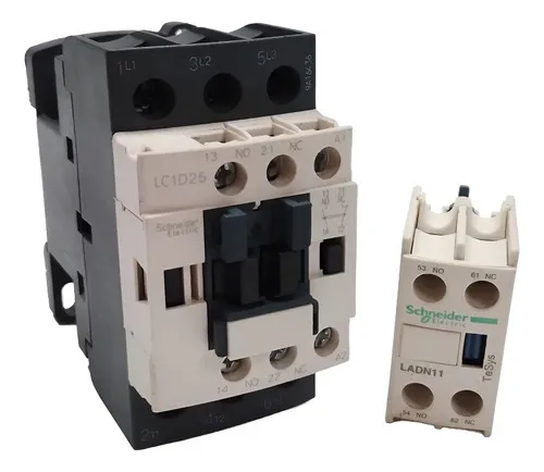 Contator 25a Schneider Lc1d25 24v E Contato Auxiliar Ladn11 24v