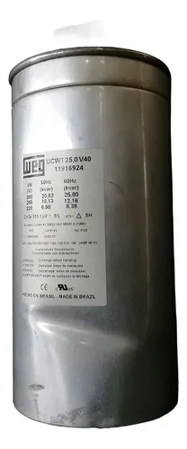 Capacitor Industrial Trifásico Weg Ucwt V40 8,38kvar 220v
