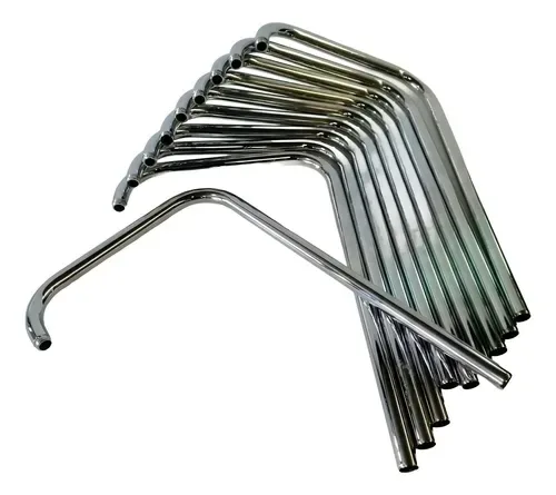 Barra De Metal Cromado 900mm Com Curva
