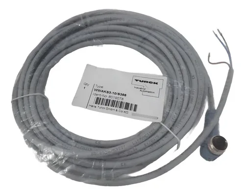 Cabo Conector Fêmea 10m Turck Wwaks3-10/s366 8019078 Novo