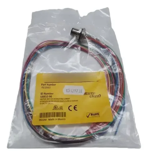 Cabo Conector Macho 12 Pinos Turck Fs 12-0.5 U0910-90 Novo Multicolorido