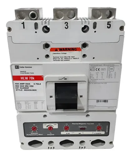 Disjuntor Tripolar Cutler Hammer Hlw 70k Hlw3630f 630a Tri