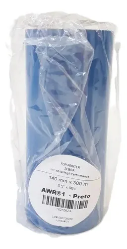 Ribbon Fita Cera 140mm X 300m Awr1 Preto P/impressora Zebra
