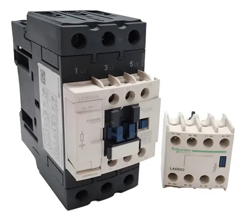 Contator Tripolar Schneider 40a Lc1d40a 110v Bloco Auxiliar 127v