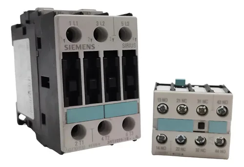 Contator 17a Siemens 3rt1025-1bb40 24vdc 4kw Com Auxiliar 
