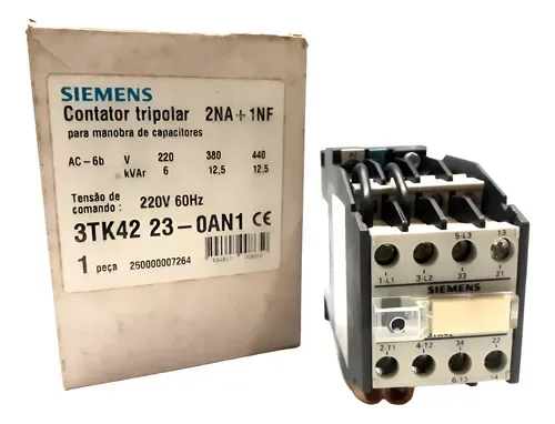 Contator Tripolar Siemens 3tk4223-0an1 220v Novo 220v