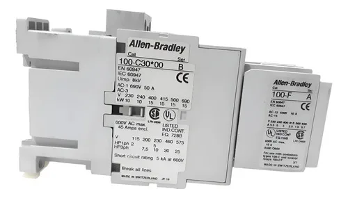 Contator 50a Allen Bradley 100-c30*00 B C/ Contato Aux 100-f 220v