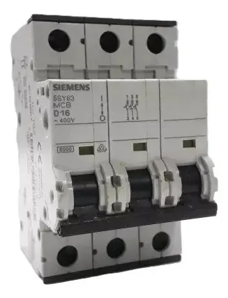 Mini Disjuntor Tripolar 16a Siemens 5sy63 Mcb D16 230/400v 