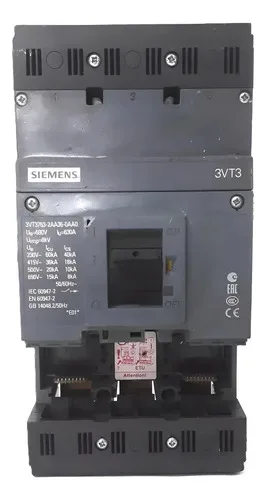 Disjuntor Tripolar Siemens 3vt3 3vt3763-2aa36-0aa0 630a 