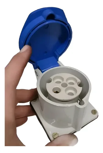 Tomada Plug Industrial Tripolar 32a Strahl 220-240v Azul