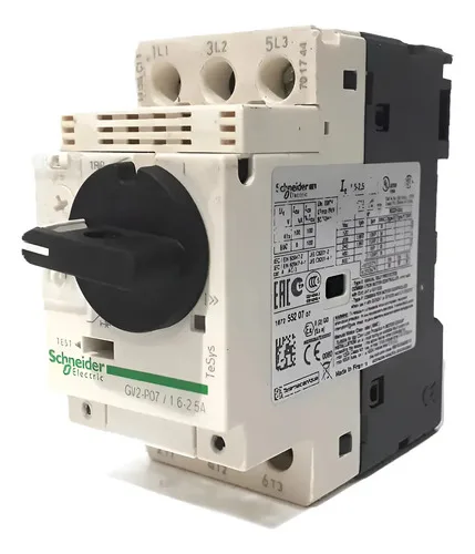 Disjuntor Motor Tripolar 1,6-2,5a Schneider Gv2-p07 400/415v 400/415v 50/60hz