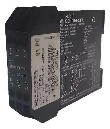 Relé De Segurança Schmersal Scr 1r De 2 Canais 24vcc 250vac