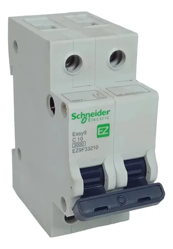 Disjuntor Bipolar Schneider Easy9 10a Ez9f33210 400v
