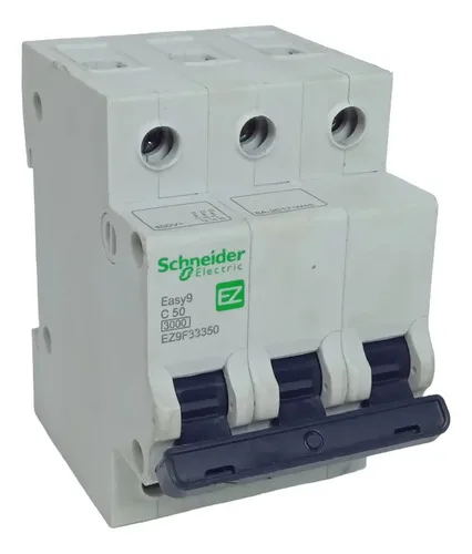 Disjuntor Tripolar Schneider Easy9 C 50a 400v 3ka Ez9f33350