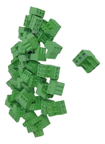 Plug Conector Dinkle 2esd 300v 15a 3 Vias Kit 200 Unidades Verde