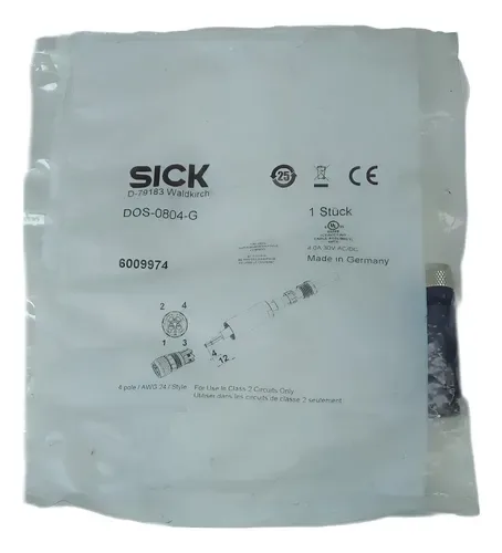Peça Conector Fêmea Sick Dos-0804-g 6009974 Novo Preto
