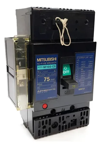 Disjuntor Trip Cx Moldada Mitsubishi Nf100-cs 75a Com Bobina