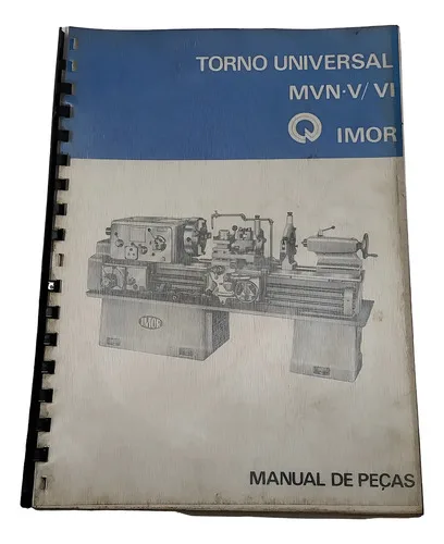Manual De Peças Para Torno Universal Imor Mvn-v/vi Original