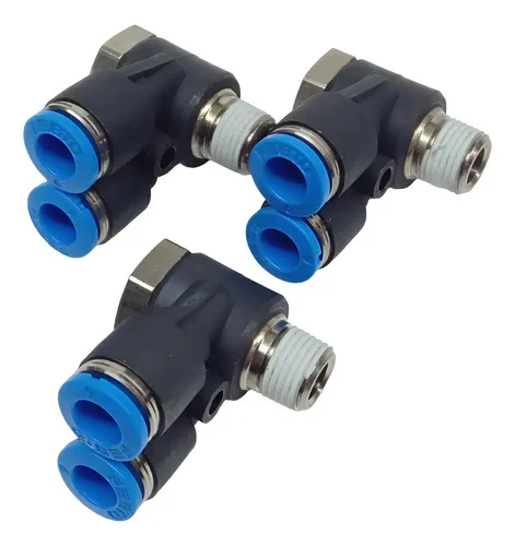 Conexão Rápida Pneumática Roscada Em Y Festo 6mm 3 Unidades