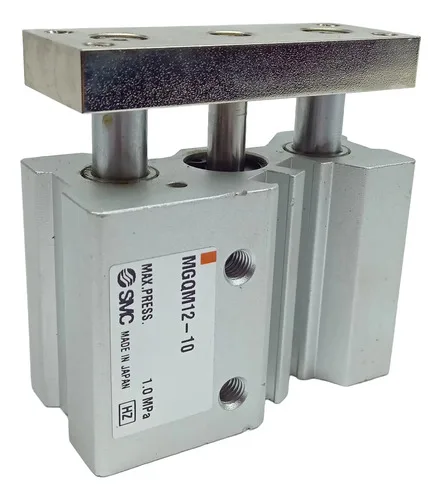 Cilindro Pistão Pneumático Guia Smc Mgqm12-10 1.0mpa 10mm
