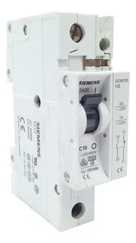 Disjuntor Monopolar 10a Siemens 5sx21 Com Contato Auxiliar