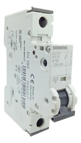 Disjuntor Monopolar 10a Siemens Mcb 5sy6110-7 Curva C 15ka