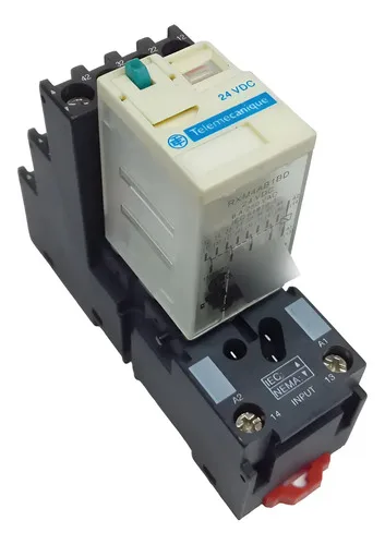Relé Com Base Schneider Telemecanique Rxm4ab1bd 24vdc 6a 24v
