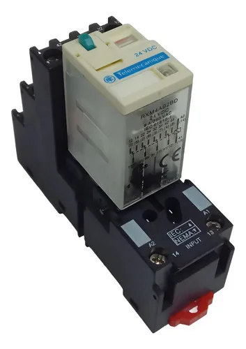 Relé Com Base Schneider Telemecanique Rxm4ab2bd 24vdc 6a 24v