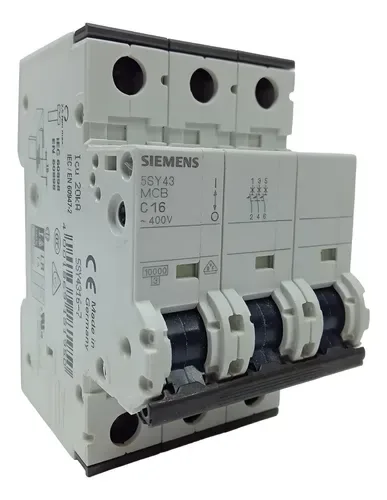 Disjuntor Tripolar 16a Siemens 5sy3416-7 Mcb Curva C
