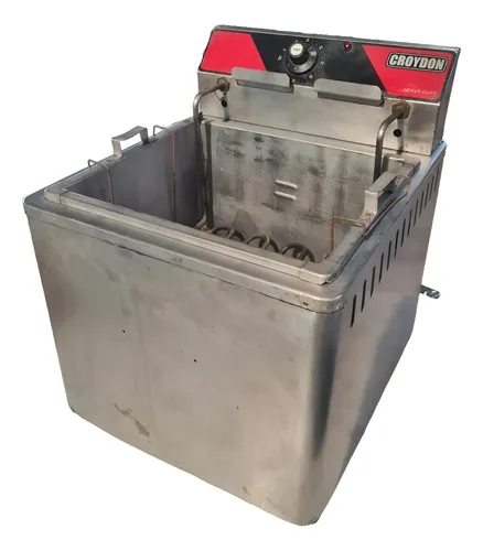 Fritadeira Óleo/água Croydon Heavy Duty 15lt 220v 5kw 200°c Prateado 220v 50/60hz