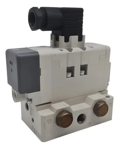 Válvula Solenóide 5 Vias Smc Vq7-6-fg-d-3z 24v Com Base