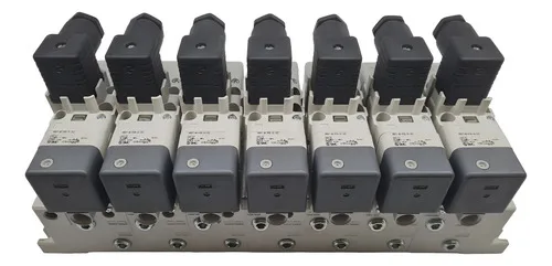 Base Manifold Com 7 Válvula Solenóide Smc Vq7-6-fg-s-3z 24v