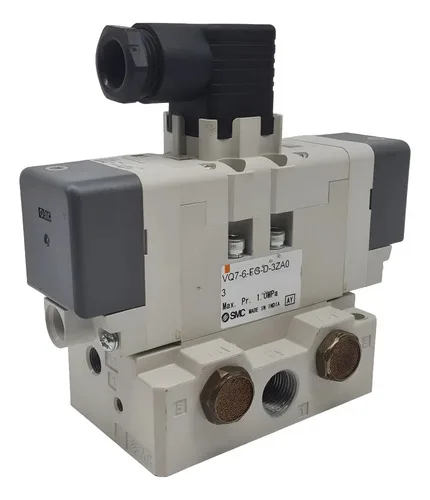 Válvula Solenóide 5 Vias Smc Vq7-6-fg-d-3z 24vdc Com Base 24v