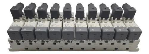 Base Manifold Com 10 Válvula Solenóide Smc Vq7-6-fg-s-3z 24v
