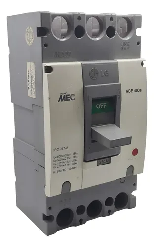 Disjuntor Tripolar Cx Moldada 350a LG Meta Mec Mccb Abe403a