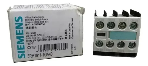Contato Auxiliar Siemens 3rh1911-1ga40 10a Sem Uso