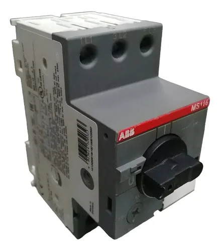 Disjuntor Motor Tripolar Abb Ms116 4-6,3a 1sam250000r1009