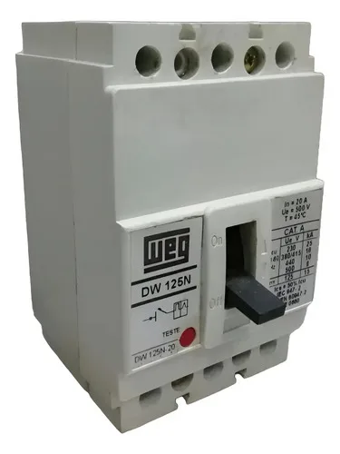 Disjuntor Caixa Moldada Tripolar Weg Dw125n 20a 25ka 
